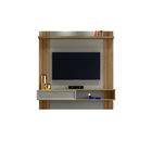 Painel Ripado Para Tv Linea Brasil Pitanga Amendoa E Titânio