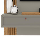 Painel Ripado Para Tv Linea Brasil Pitanga Amendoa E Titânio