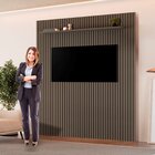 Painel Ripado Paris 228cm X 217cm Sem Led Com Prateleira Plat