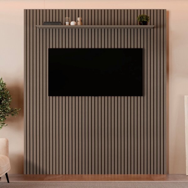 Painel Ripado Paris 228cm X 217cm Sem Led Com Prateleira Plat