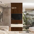 Painel Ripado Placa Tv 60 Projetta 265x100 Cinamo Mell Off Wh