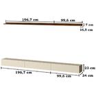 Painel Ripado Placa Tv 85 Projetta 218x399 Palisandro Off Whi