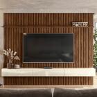 Painel Ripado Placa Tv 85 Projetta 265x300 Cinamo Mell Off Wh