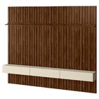 Painel Ripado Placa Tv 85 Projetta 265x300 Cinamo Mell Off Wh