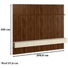 Painel Ripado Placa Tv 85 Projetta 265x300 Cinamo Mell Off Wh