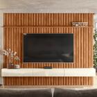 Painel Ripado Placa Tv 85 Projetta 265x300 Cinamo Mell Off Wh