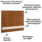 Painel Ripado Placa Tv 85 Projetta 265x300 Cinamo Mell Off Wh