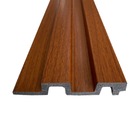 Painel Ripado Poliestireno 3d Imbuia Kit 2 Barras 1,35x0,12