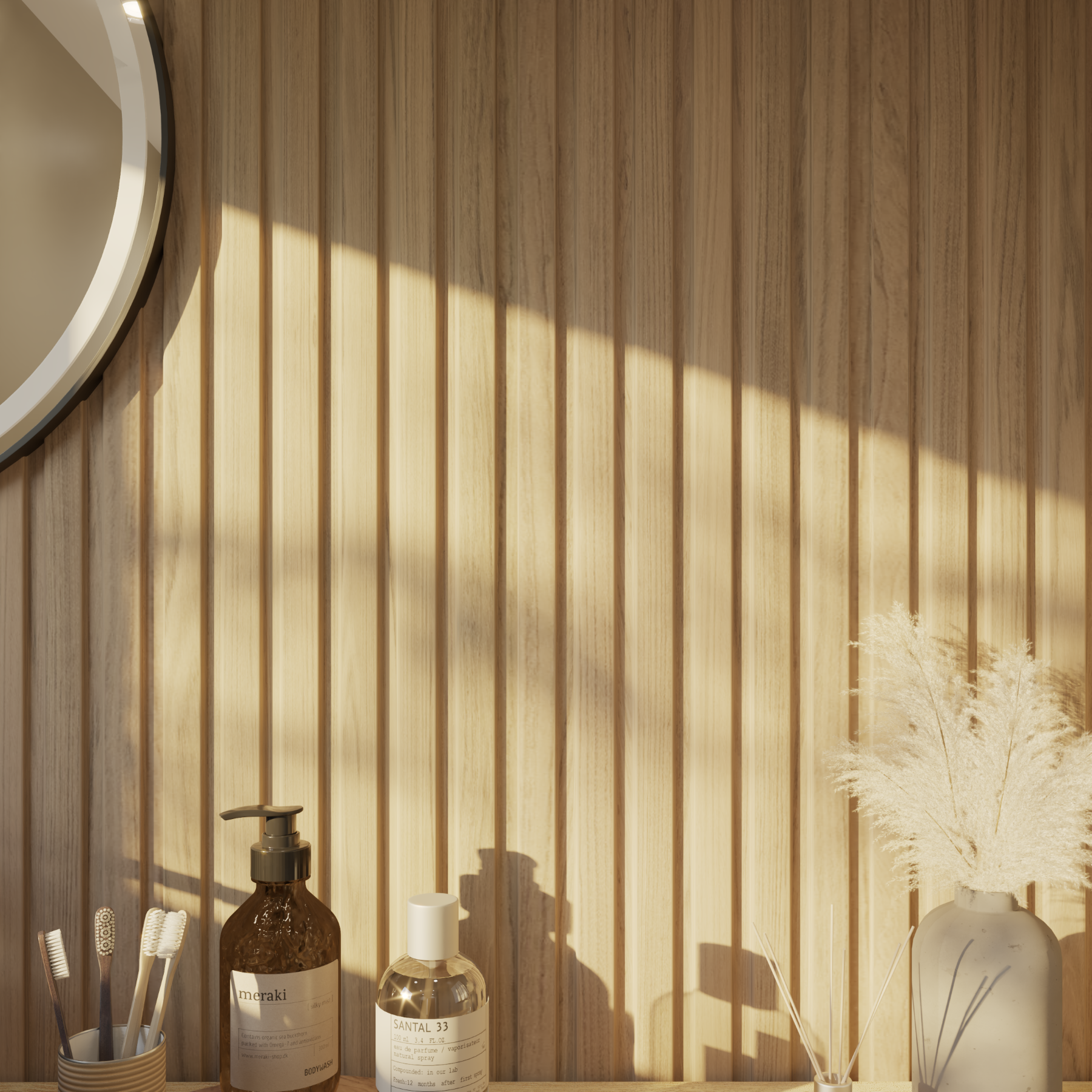 Painel Ripado de Poliestireno 12mm Natural 30x260cm Molde Artens