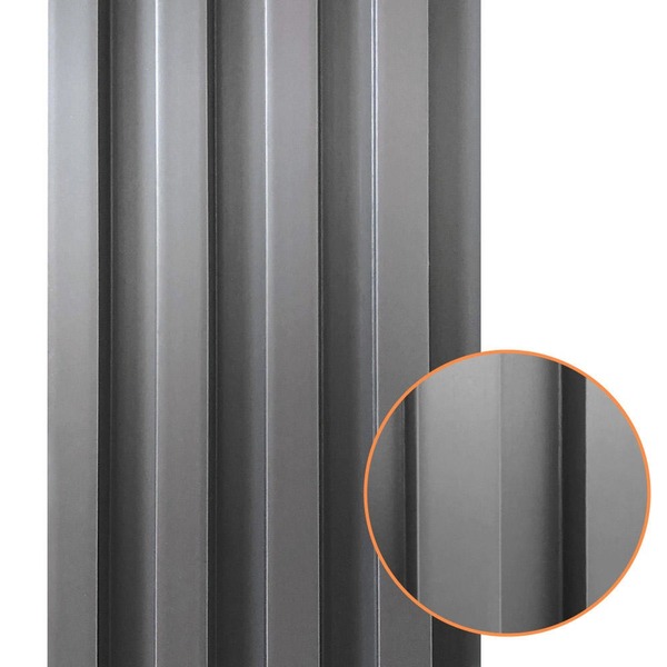 Painel Ripado Prime Madeira Pvc Cinza Fosco 2,9m X 16cm