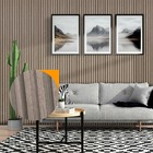 Painel Ripado Prime Madeira Pvc Mogno Cinza 2 9m X 16cm