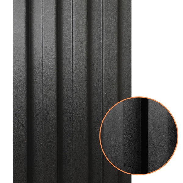 Painel Ripado Prime Madeira Pvc Preto Fosco 2 9m X 16cm