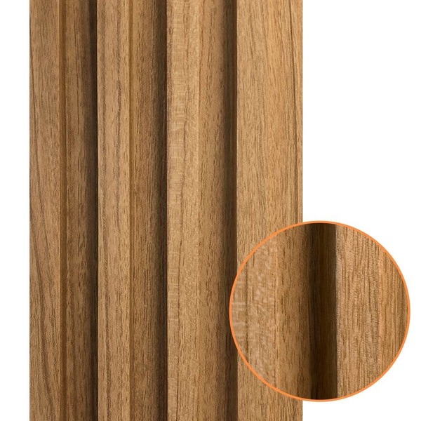 Painel Ripado Prime Madeira Pvc Teca Fina 2,9m X 16cm