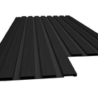 Painel Ripado Pvc 3d Relevo Kit 2 Barras 1,35x0,25 Preto Plas