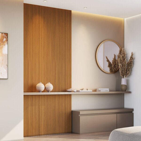 Painel Ripado Tóquio 2,50x1,16x3,3mm(2,9)m²  Ecorevest Madeira