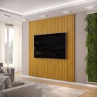 Painel Ripado Trento Em Mdf 240cmx250cm Cedro