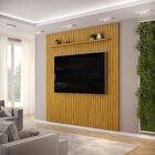 Painel Ripado Trento Em Mdf 240cmx250cm Cedro