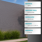 Painel Ripado Wpc Espaçowall Interno E Externo Silver Gray 2,