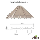 Painel Ripado Wpc Externo Cor Teca 2 90m X 20cm (0 58m²)