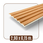Painel Ripado Wpc Interno Low Cor: Freijó 2 90m X 15cm  0 43m²