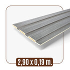 Painel Ripado Wpc Interno Wide Cor: Cinza Médio Kit 5 Un - 2