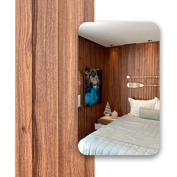 Painel Ripado Wpc Interno Wide Cor: Nogueira Kit 5 Un - 2 90m