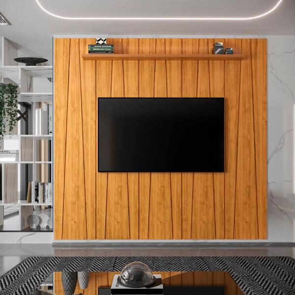 Painel Ripado Zigzag Para Tv Até 75 Polegadas Roma 225cm