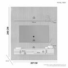 Painel Riso 240 X 207cm Candian Com Nicho - Jcm Movelara Cina