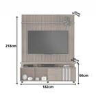 Painel Riso Com Rack Atraente Ripado C/ Rodízios Jcm Movelaria