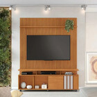 Painel Riso Com Rack Atraente Ripado C/ Rodízios Jcm Movelaria