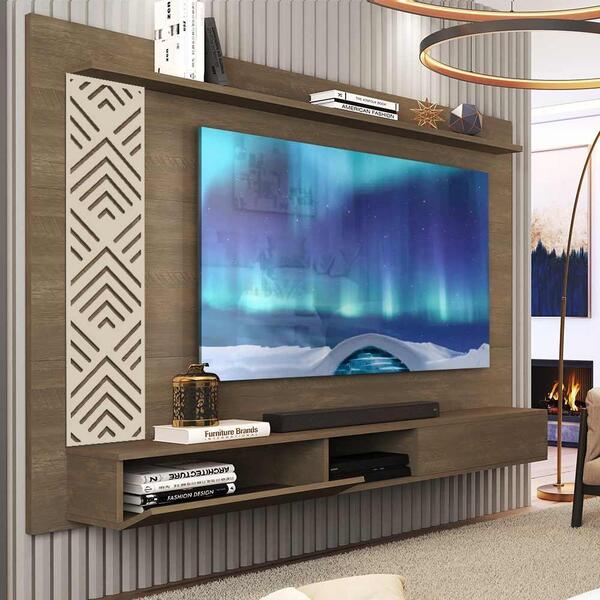Painel Roma Para Tv Até 60 Polegadas Com 2 Porta - Castanho /