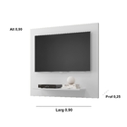 Painel Sala Bello Para Tv Até 32p Com Prateleira Cor Branco -