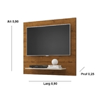 Painel Sala Flet Para Tv Até 32p Com Prateleira Cor Freijó/of
