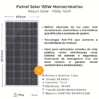 Painel Solar 310w Resun Monocristalino - Rs6e-155m
