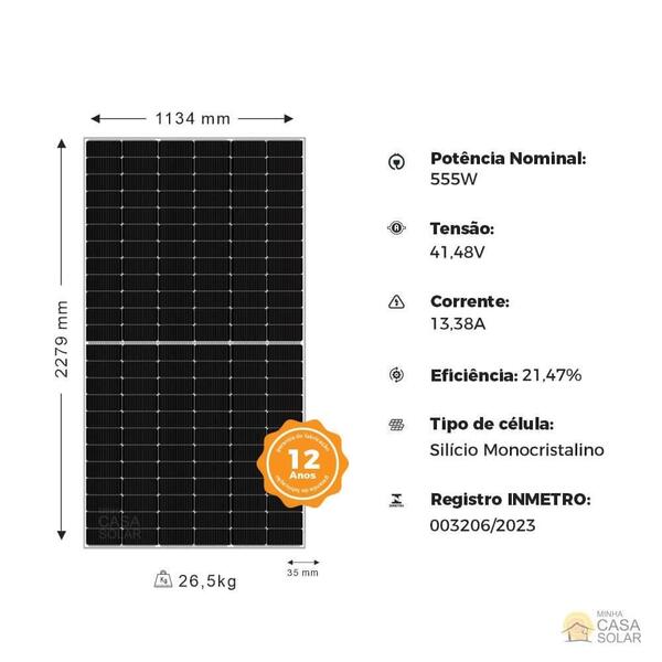 Painel Solar 555w Monocristalino Half-cell Era Solar - Esphsc555