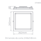 Painel Stella Embutido Recuado Deep 24w Sth8904pto/40 4000k P