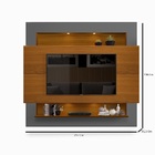 Painel Suspenso Com Prateleiras E Led Carvalho New / Cinza Tv