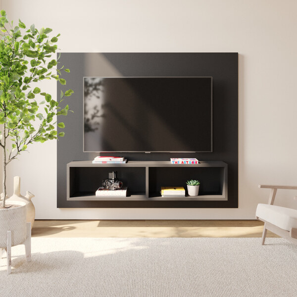 Painel Suspenso De Tv Até 44 Polegadas Com Nichos Madri