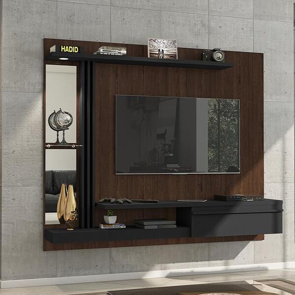 Painel Suspenso Denver Sala Tv Até 55 Polegadas 1 Porta Preto