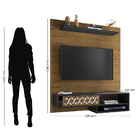 Painel Suspenso Haia Para Sala Freijó/preto Velluto - Bela Mó