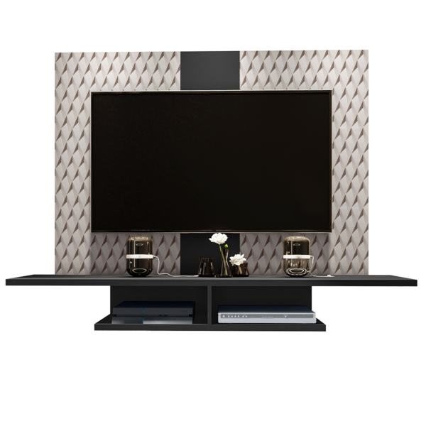 Painel Suspenso Home Nebrasca Preto/nude 3d Para Tv De Até De