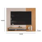 Painel Suspenso Jasmim Ripado 136cm Tv 50 Carvalho Nobre Griz