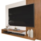 Painel Suspenso Jasmim Ripado 136cm Tv 50 Off White Freijó Bn