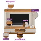 Painel Suspenso Para Tv 75 Pol. Com Led 217cm Barceli L06 Nat