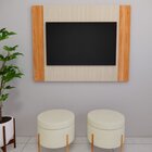 Painel Suspenso Para Tv Até 42 Polegadas Ripado Bege/marrom