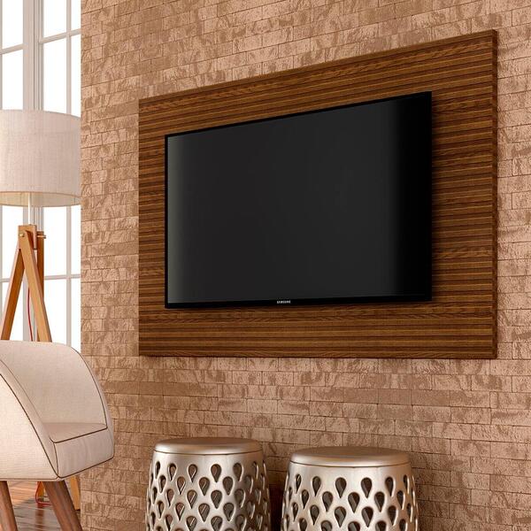 Painel Suspenso Para Tv Até 55" Quebec Freijó Ripado- Móveis