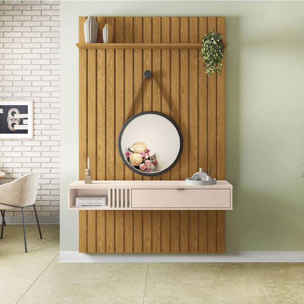 Painel Suspenso Ripado 1.3 Voi Mdp/mdf Carvalho G26 - Gran Be