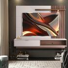 Painel Suspenso Ripado Com Led Tv Até 65 Polegadas Off White