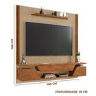 Painel Suspenso Ripado Tv 60 Polegadas Champagne Cedro Poseid