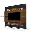 Painel Suspenso Riviera 163 Alto Padrão Preto / Malbec Luxo